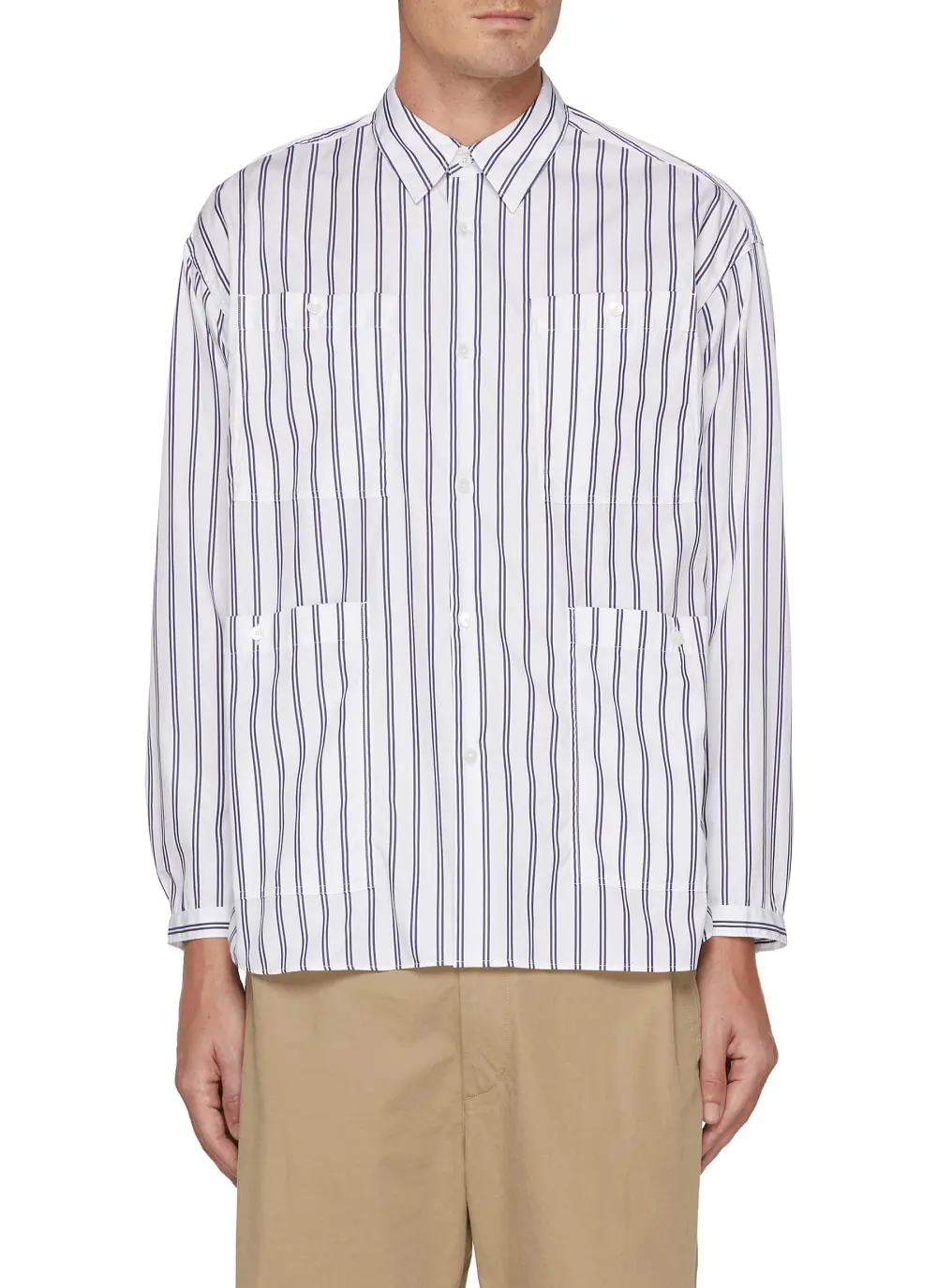 Modern Striped Button-Down Casual Shirt