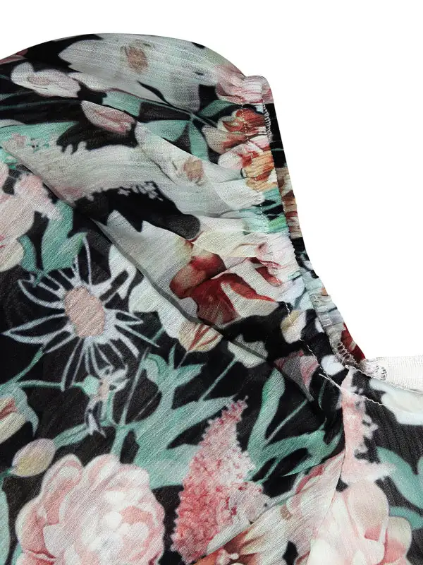 One Neck Lantern Lotus Leaf Long Jumpsuit