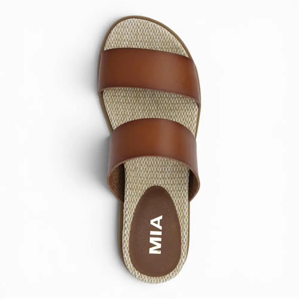 Yelena Raffia Double Strap Slide Sandal