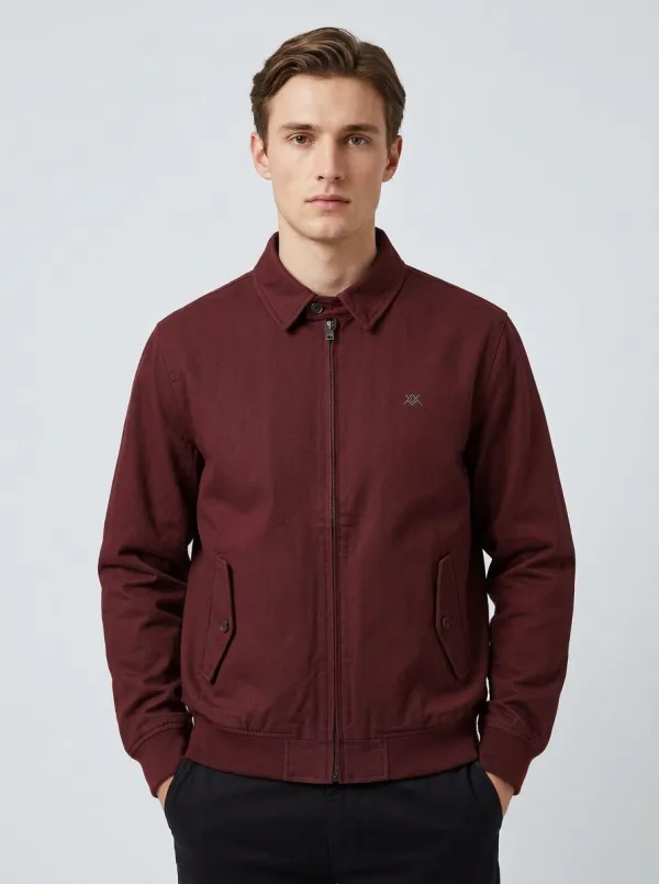 Men's Minimalist Geometric Embroidered Zip-up Jacket