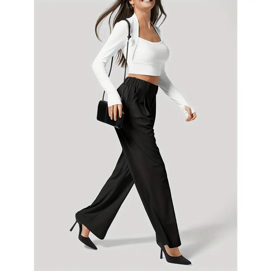 Relaxed Wide Leg Pants with Pockets