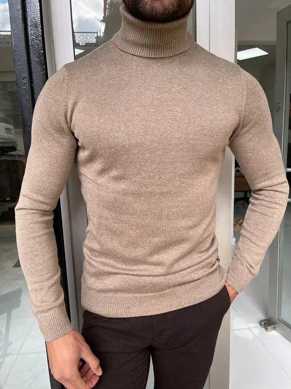 Classic Refined Slim Fit Cotton Turtleneck Sweater