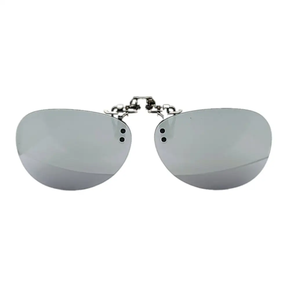 60mm Aviator Polarized Flip-Up Clip-On Sunglasses