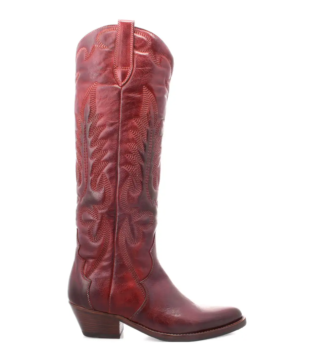 Distressed Streamlined Western Boots