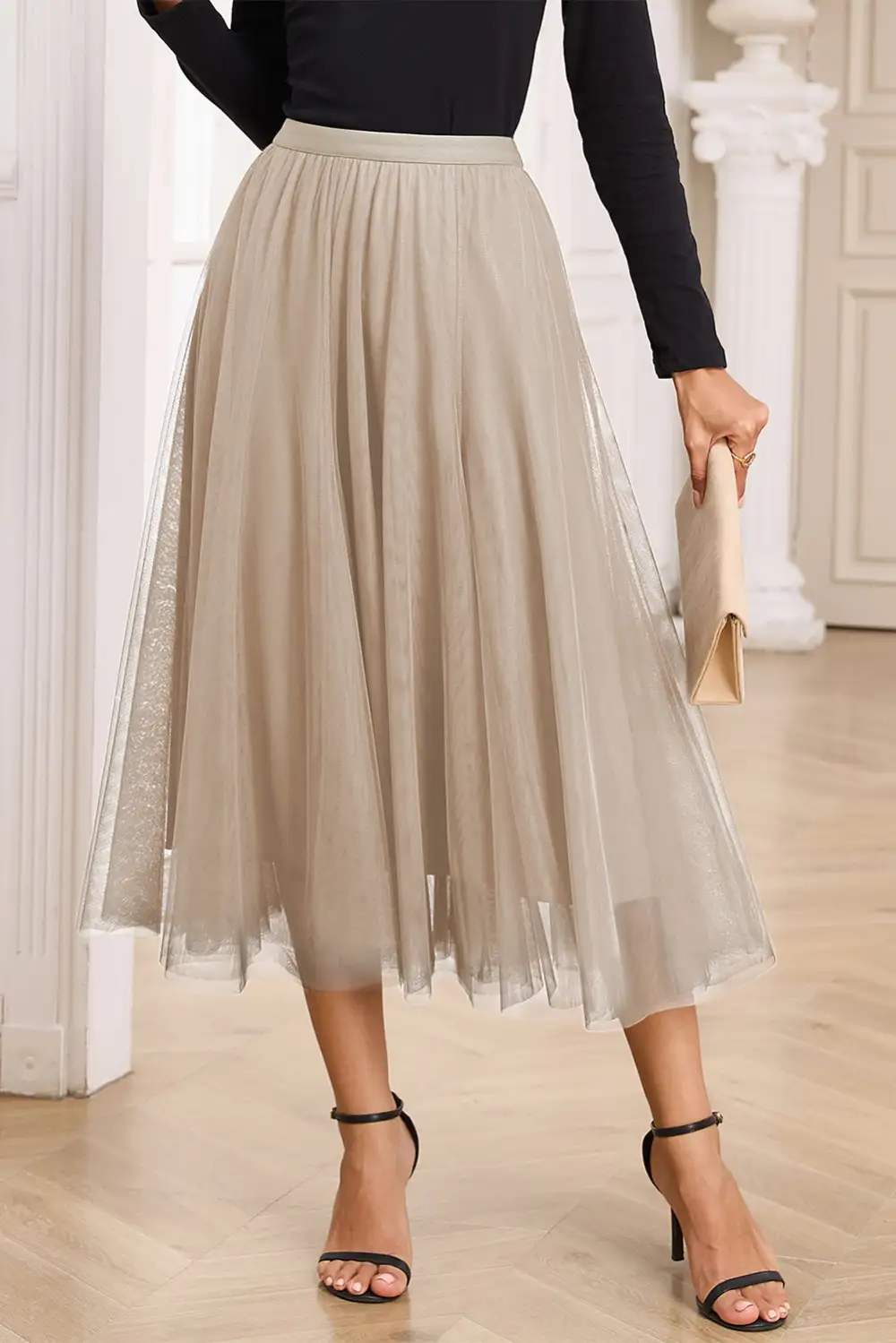 Comfy Flared Mesh Skirt