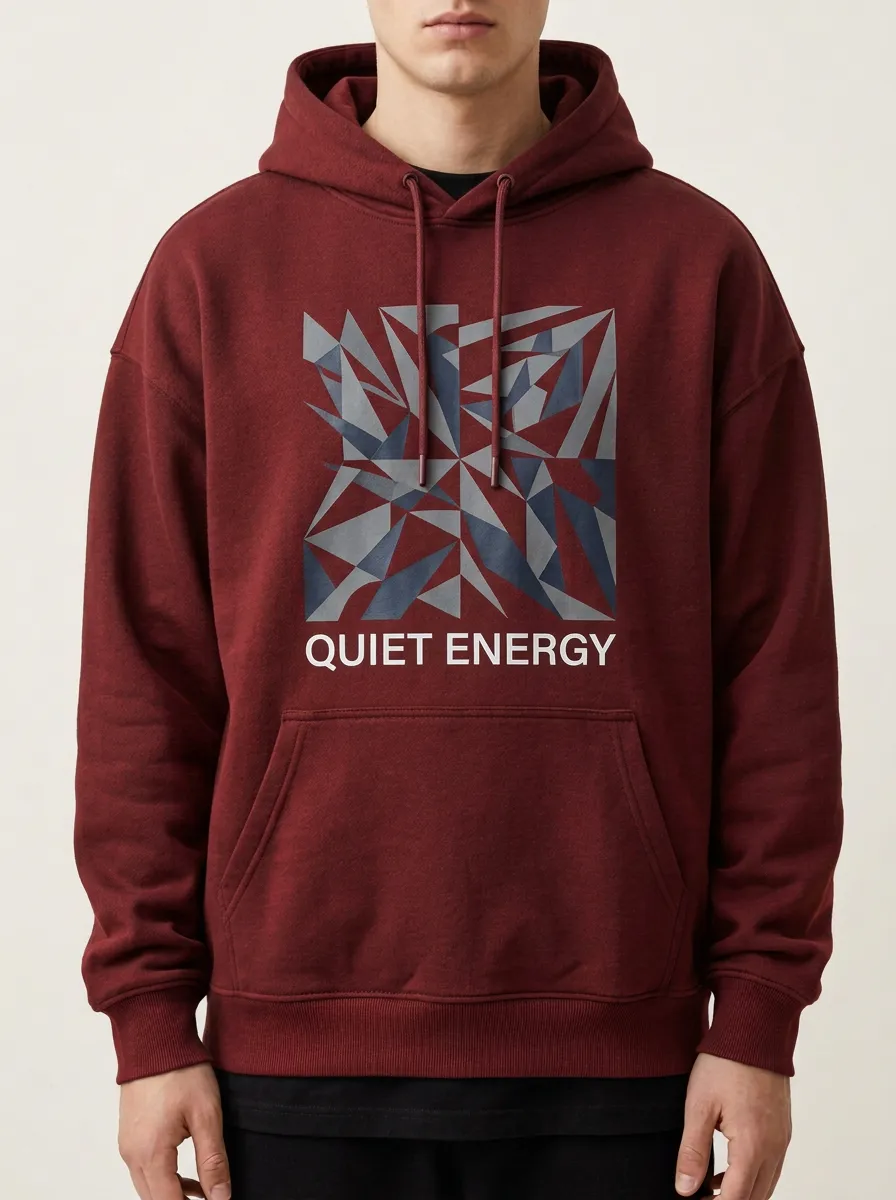 Unisex Tonal Geometry Pocket Front Hoodie