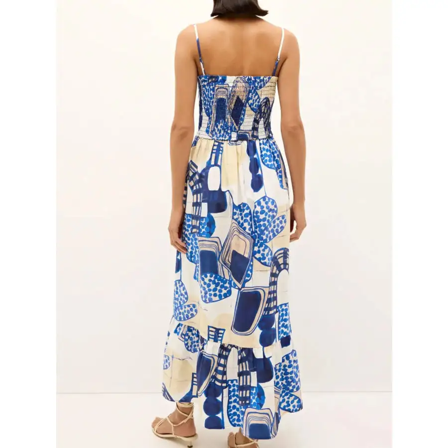 Printed Square Neck Cami Midi Dress