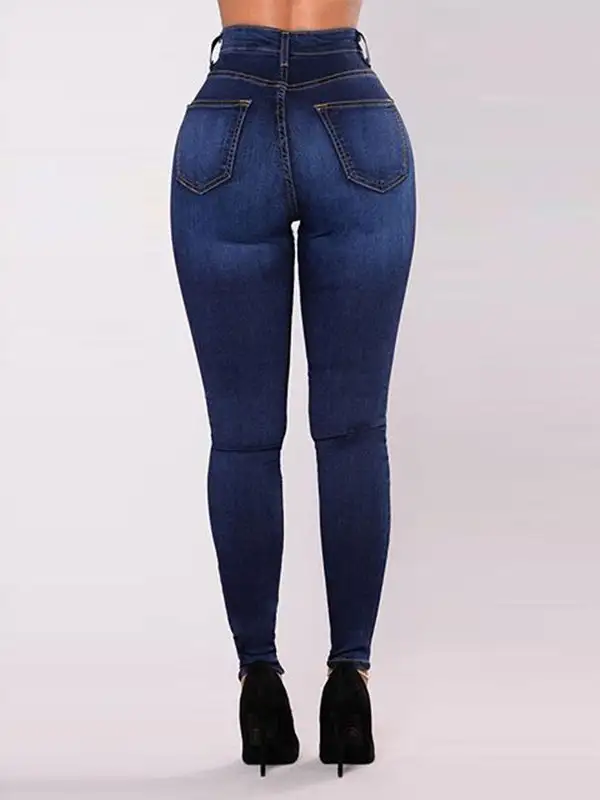 High Waist Skinny Fit Seamed Jeans