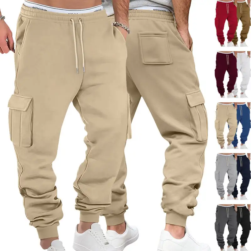 Men's Casual Cargo Waistband Pockets Cargo Pants Utility Fit