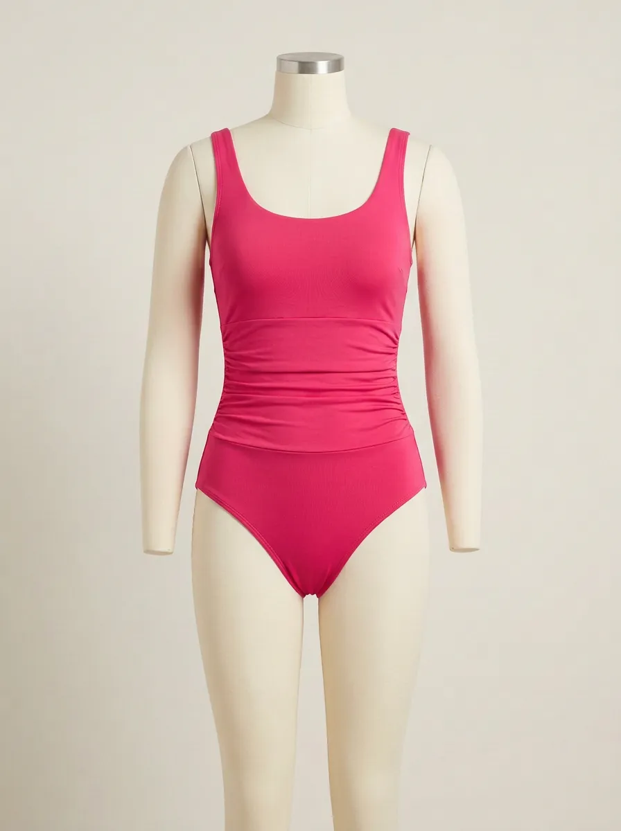 Waist-Ruched Ruched One-Piece Swimsuit