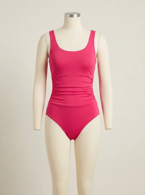 Waist-Ruched Ruched One-Piece Swimsuit