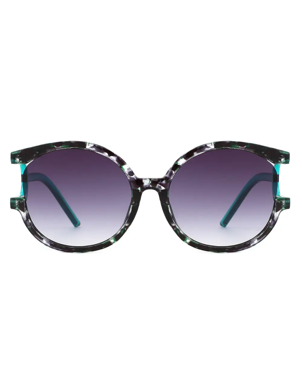 Textured Round Frame Sunglasses