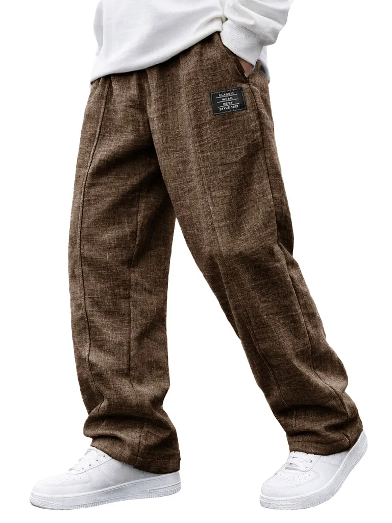 Linen Blend Pull On Pants
