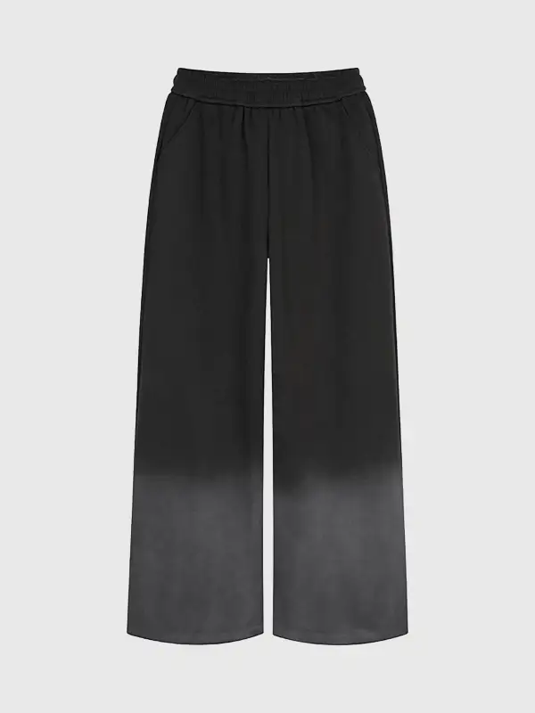 Wide-Leg Star-Graphic Rhinestone-Detail Denim Pants