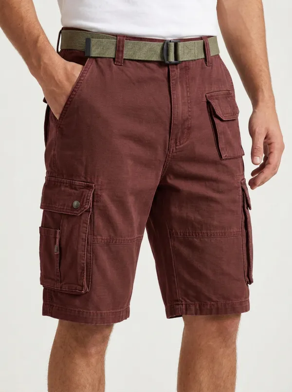 Men's Multi-Pocket Zip-Fly Cargo Shorts