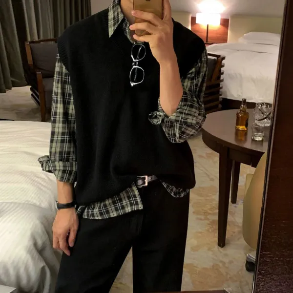 Casual Plaid Buttoned Shirt