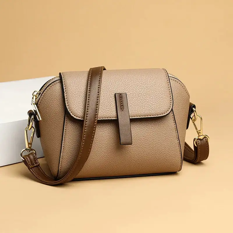 Chic Charm: Small Pu Leather Shoulder Purse With Fur Ball