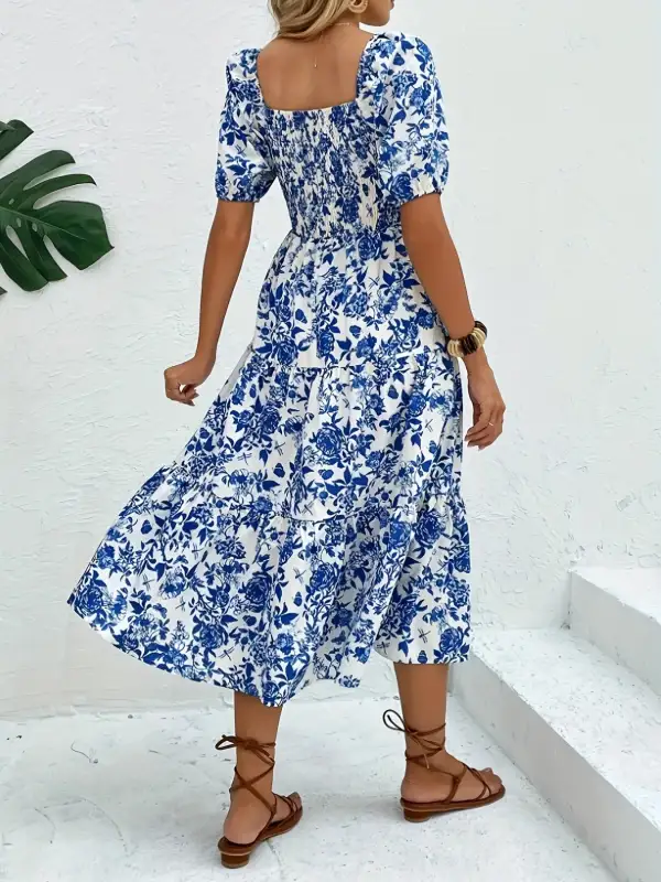 Collared Floral Woven Maxi Dress