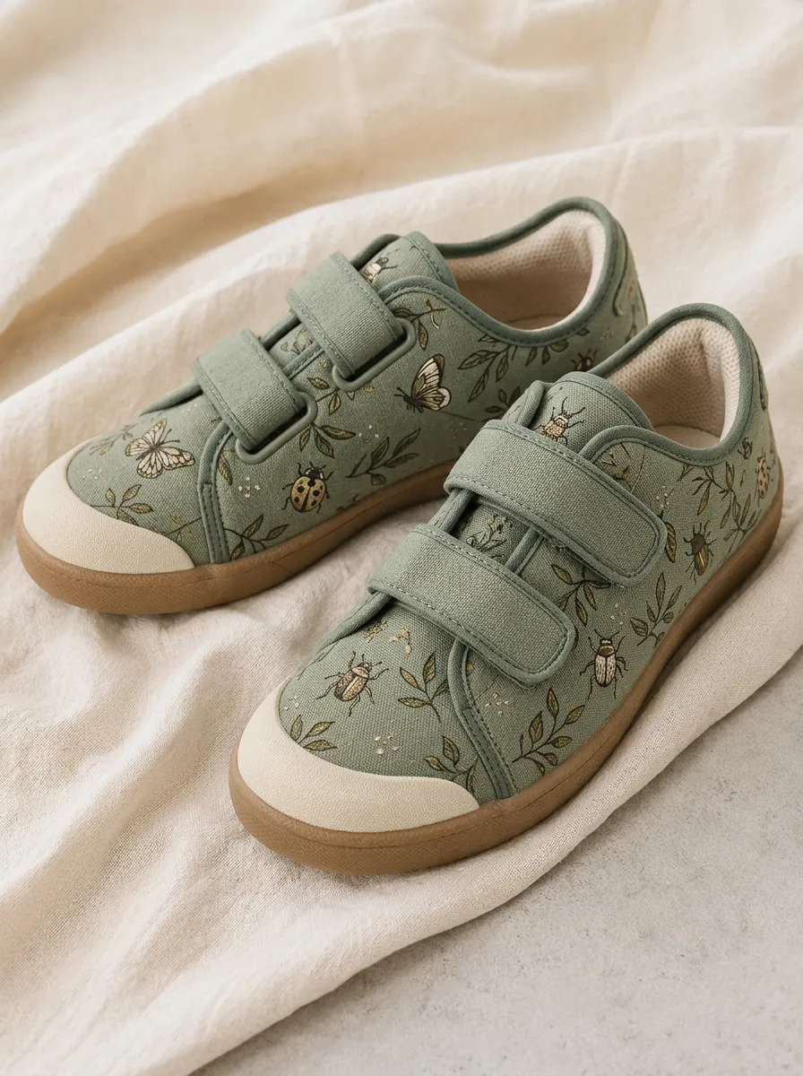 Women's Nature Lover Butterfly Beetle Printed Canvas Shoes