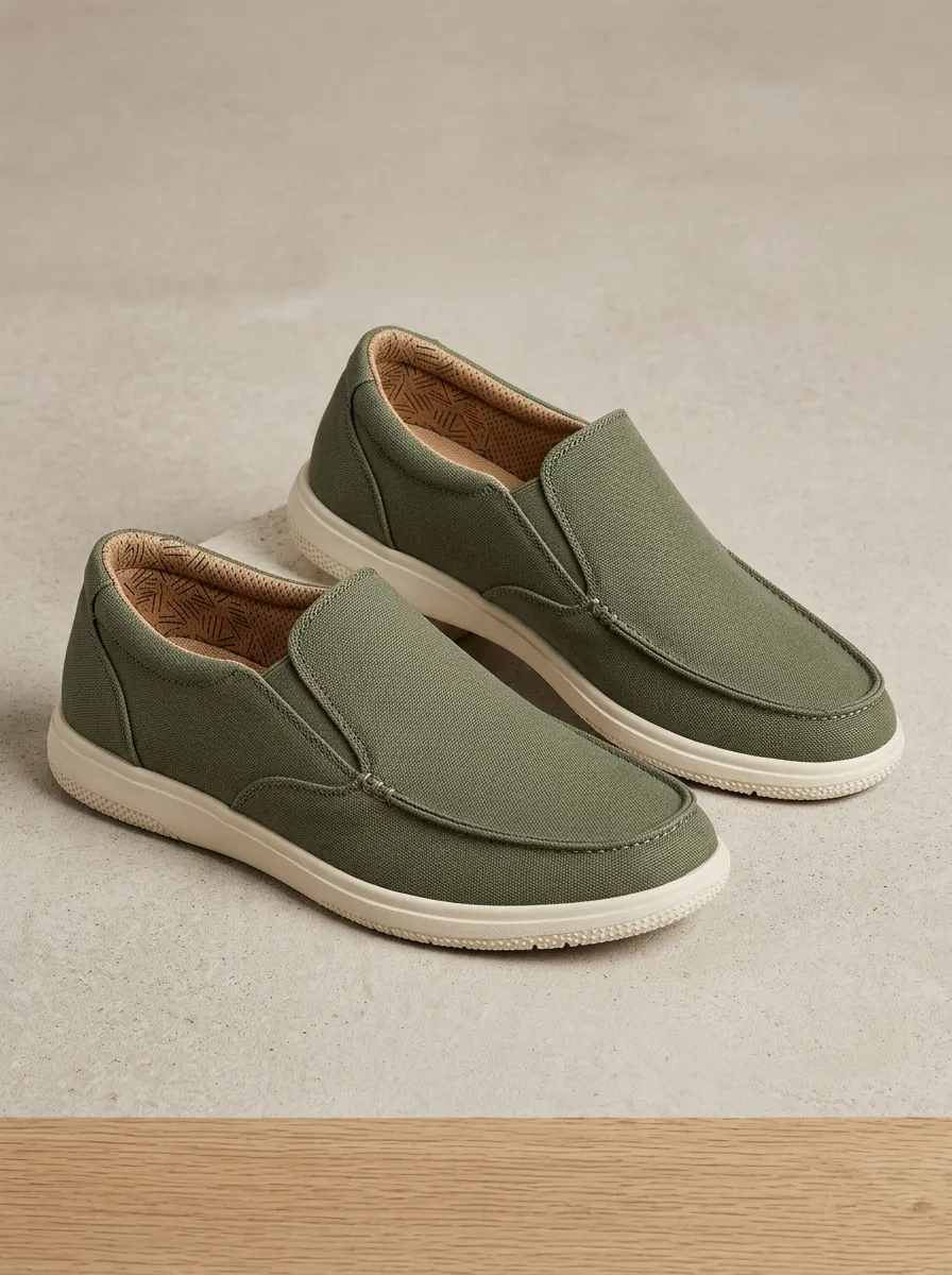 Streetwear Minimalist Graphic Look Men's Stretch Canvas Shoes