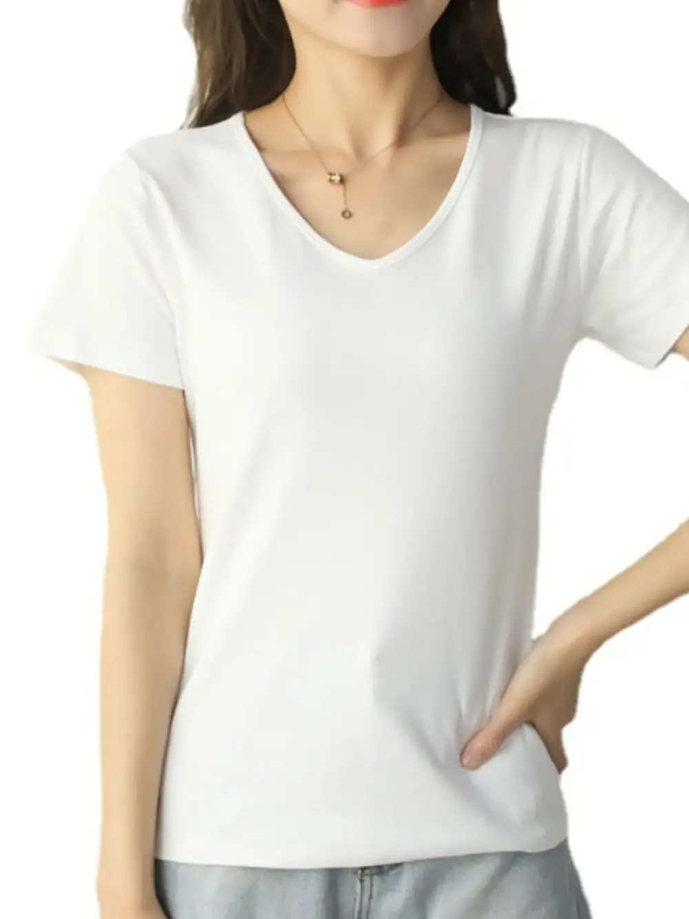 Easy-Wear V-Neck Short-Sleeve T-Shirt