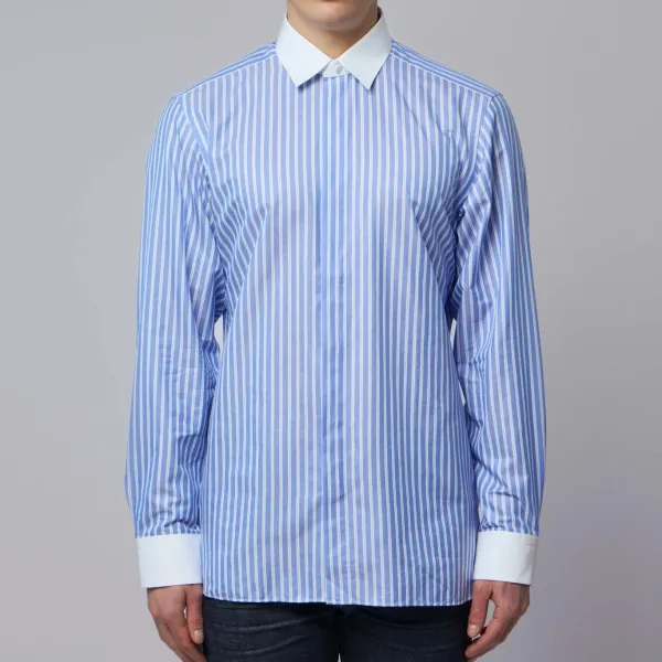 Clean Striped Collared Shirt