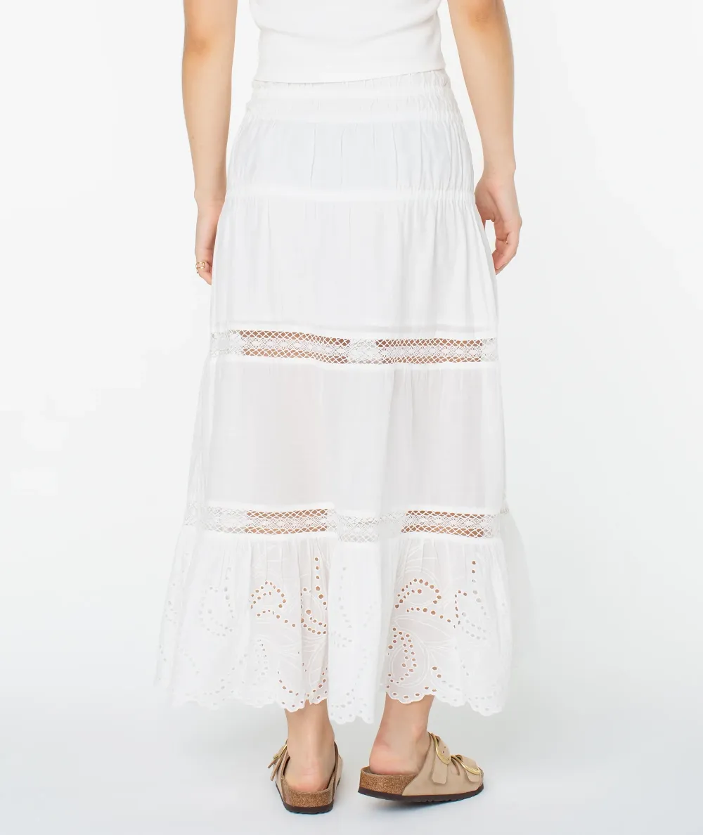Solid Color Hollowed-Out Ladies' Skirt