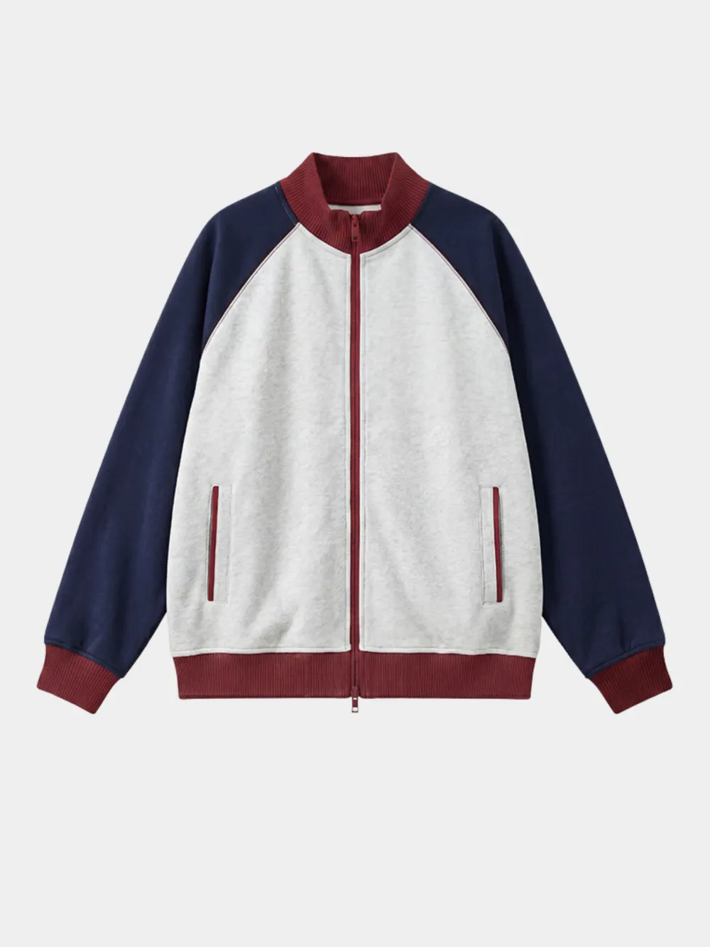 Lightweight Stand Collar Color Block Outdoor Utility Jacket