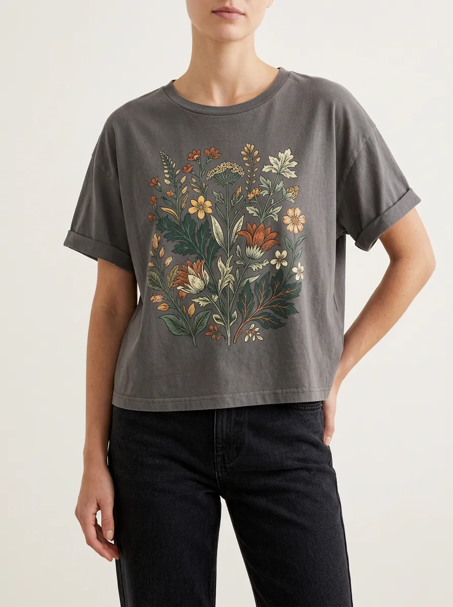 Everyday Tee with Floral Detail
