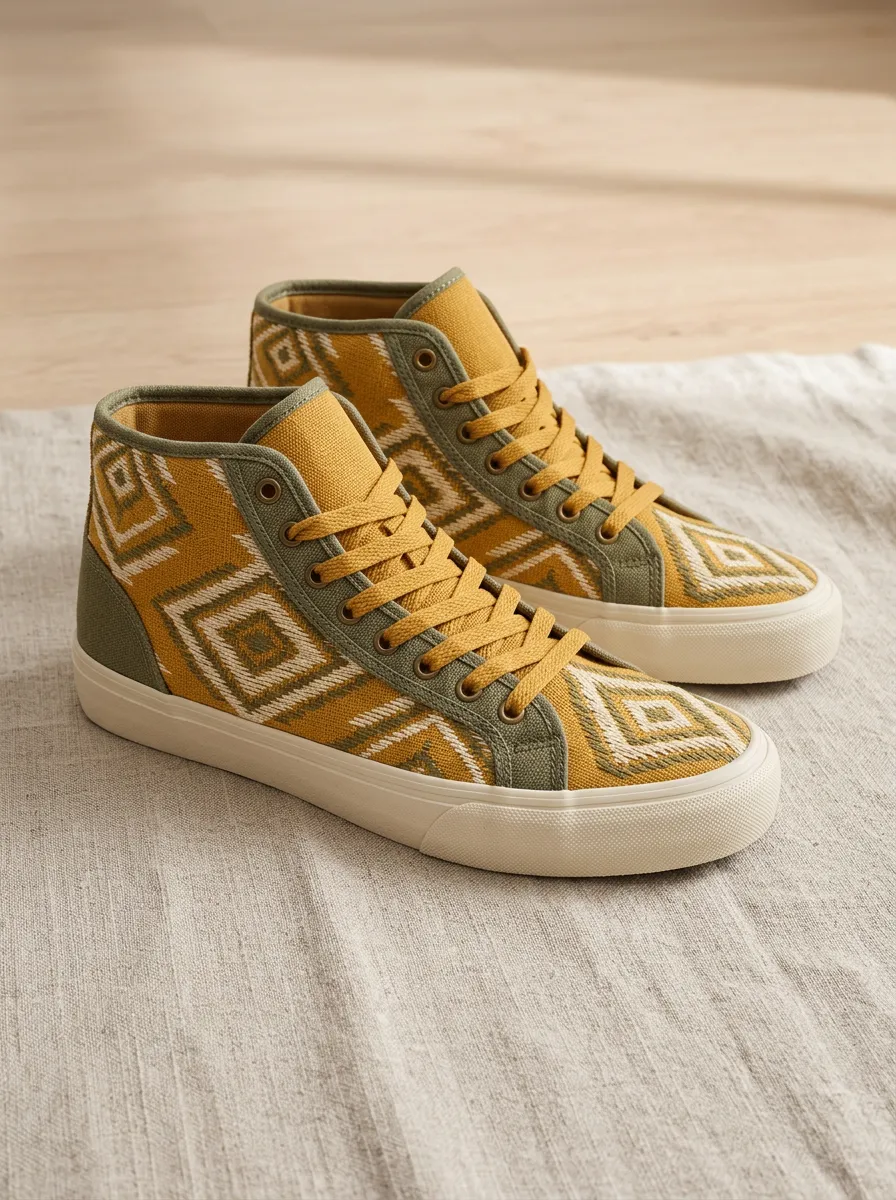 Women's Bohemian Geometric Pattern Classic High-Top Skate Shoes