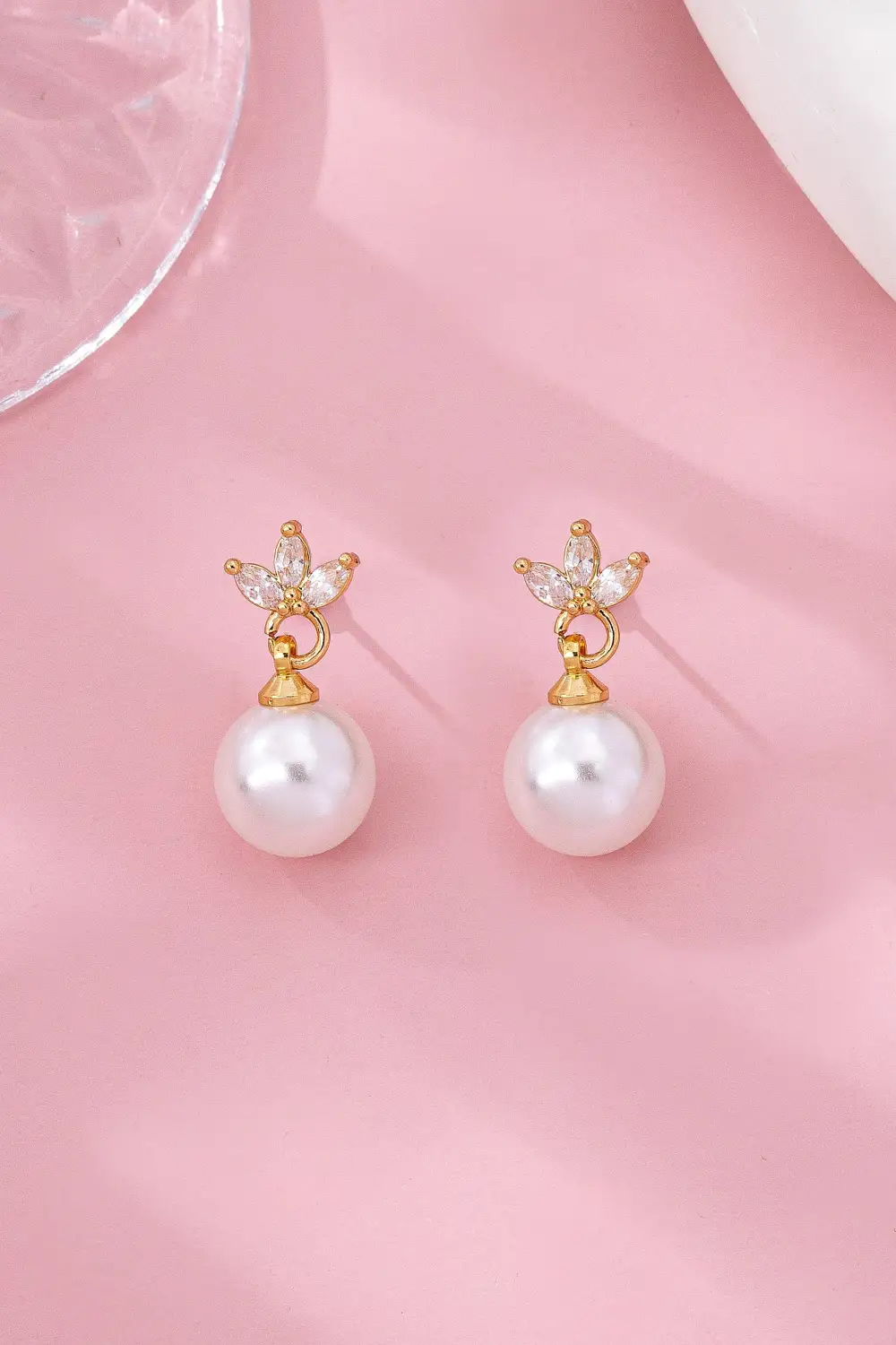 Crystal Floral Pearl Drop