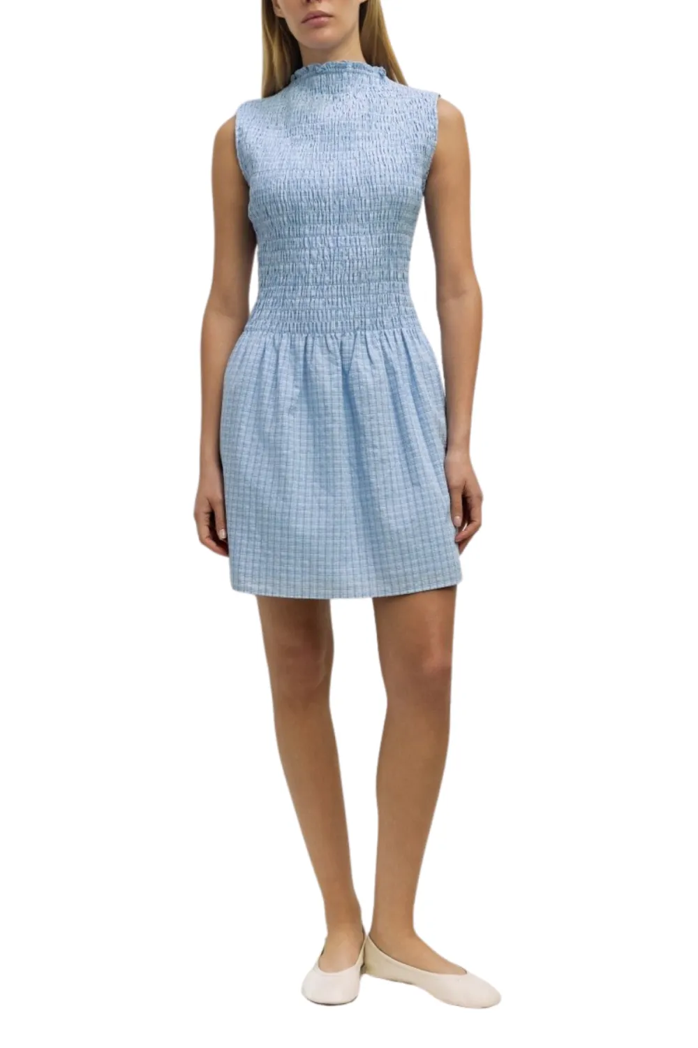 Smocked Sleeveless Mini Dress