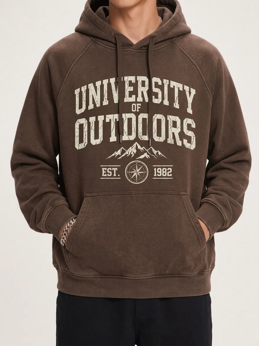 Men's University of Outdoors Mountain Compass Printed Hoodie
