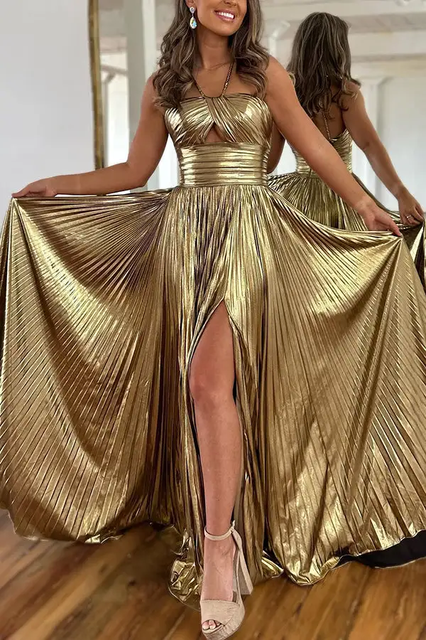 Easygoing Coordinating Top And Pleated Maxi Skirt Set