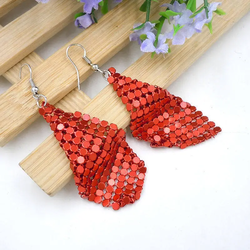 Geometric Tassel Fringe Metal Earrings