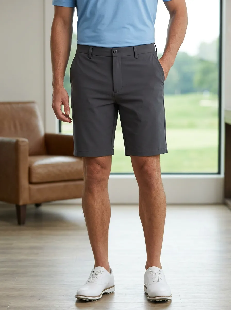 Men's Golf Lover Charcoal Solid Printed Shorts