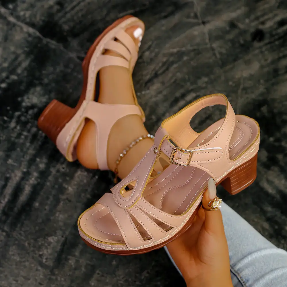 Thick Sole Peep Toe Wedge Sandals