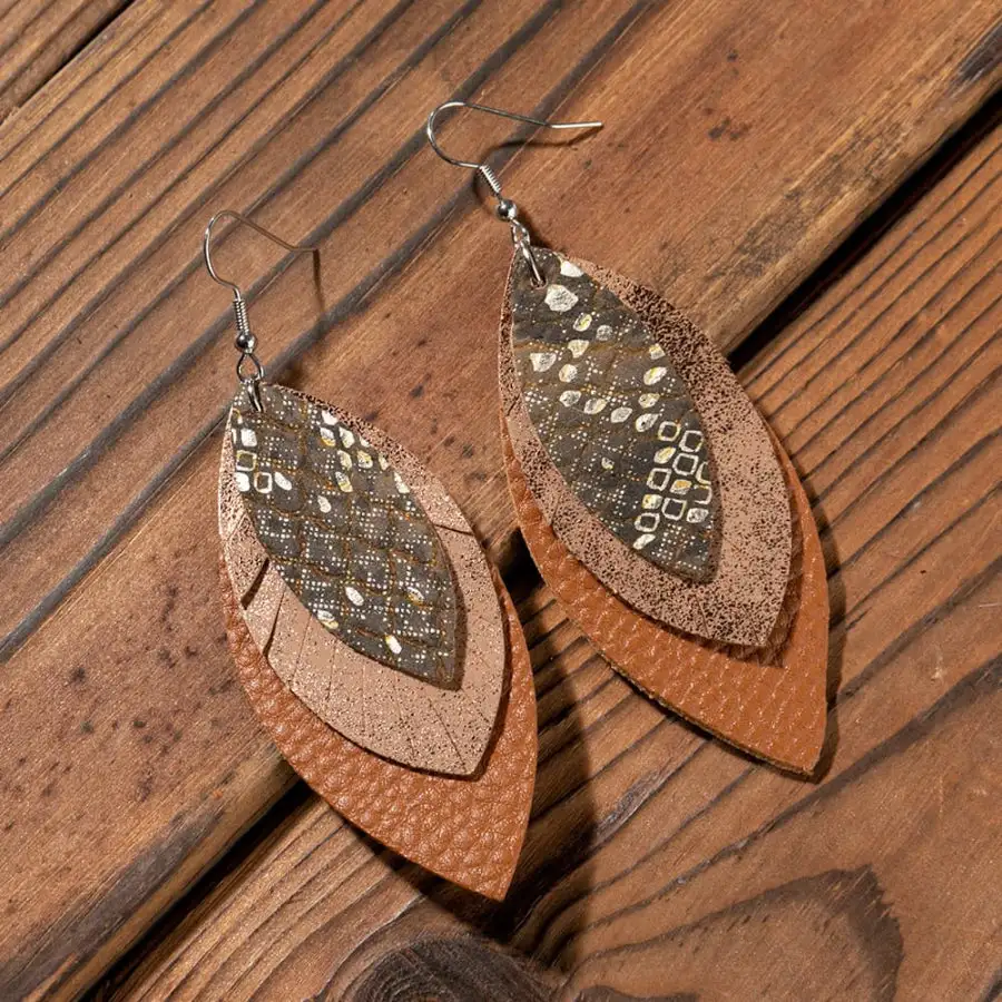 Pu Leather Drop Earrings