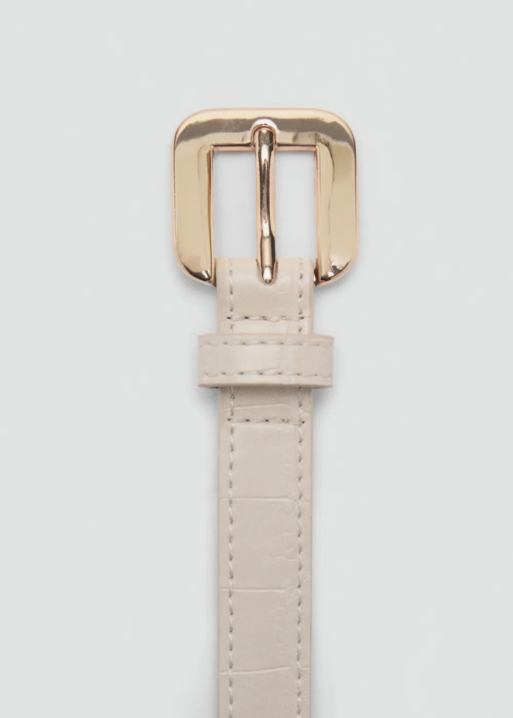 Casual Style Croco Leather-Effect Belts