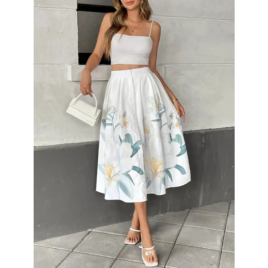 Print Midi Skirt