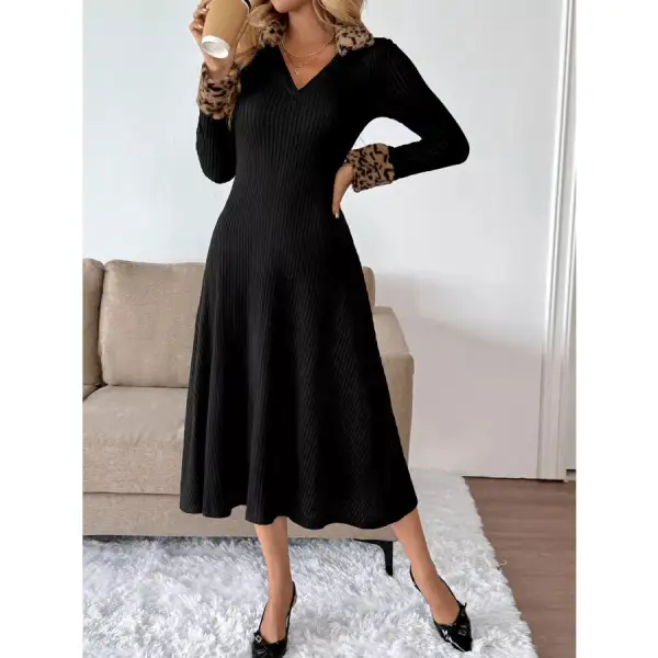 Cuff Johnny Collar Midi Dress