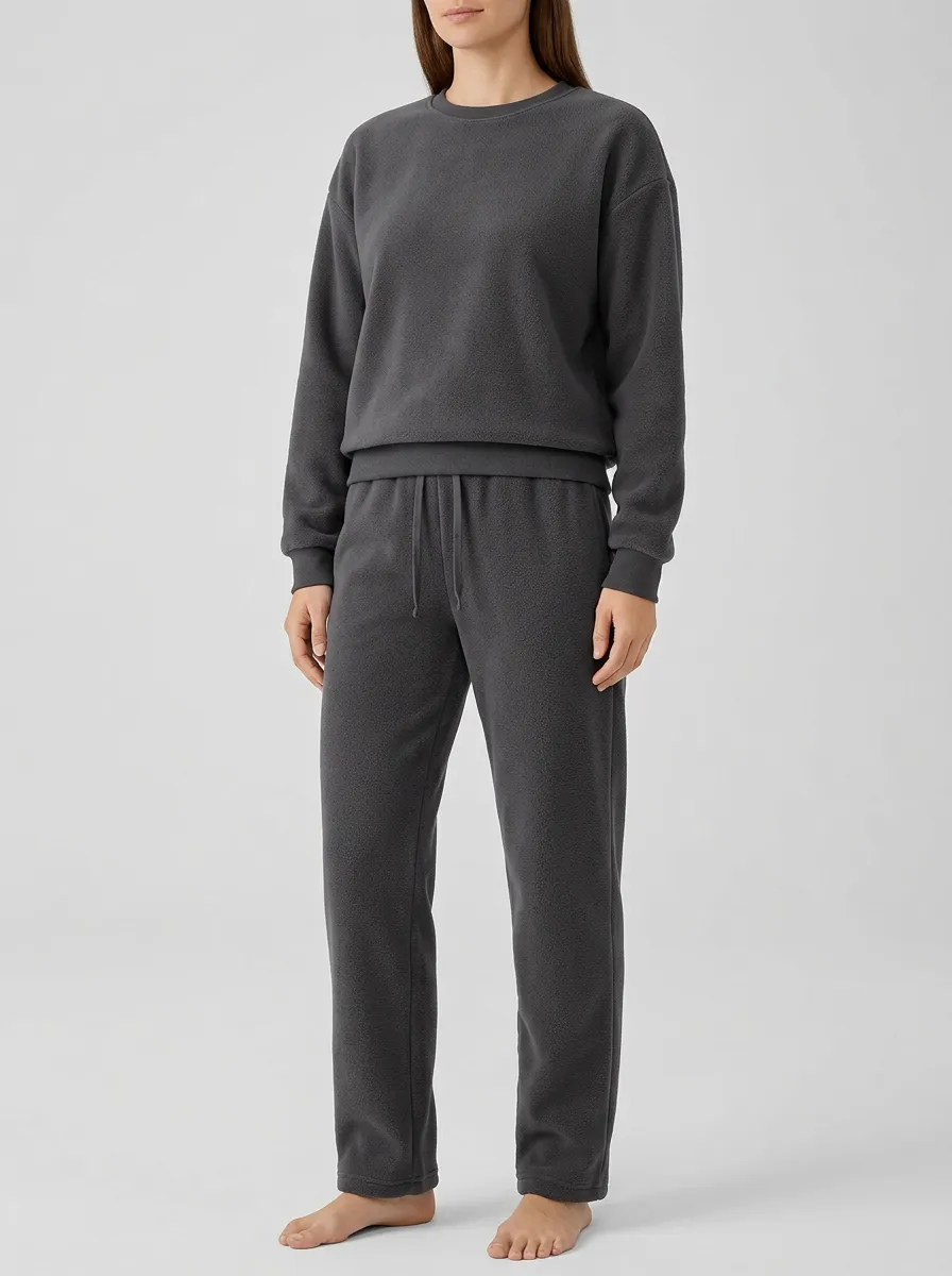 Women's Crewneck Sweatshirt And Straight-Leg Fleece Lounge Set