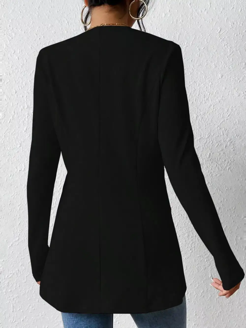 One Button Long Sleeve Blazer Easy Layering Piece