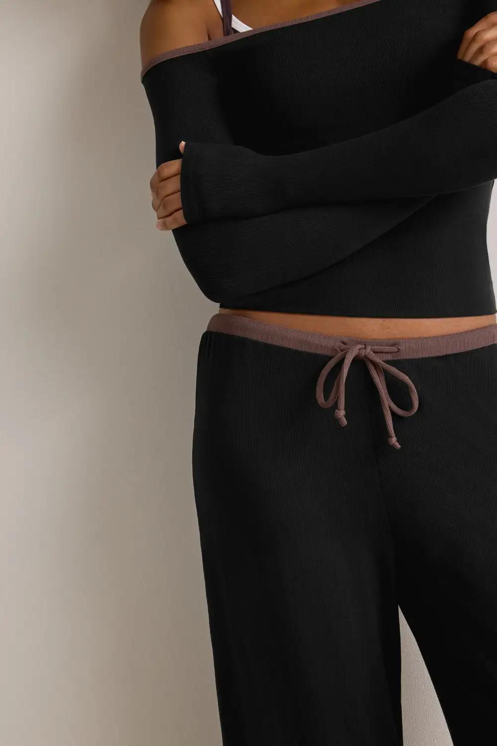Ribbed Drawstring Lounge Trousers
