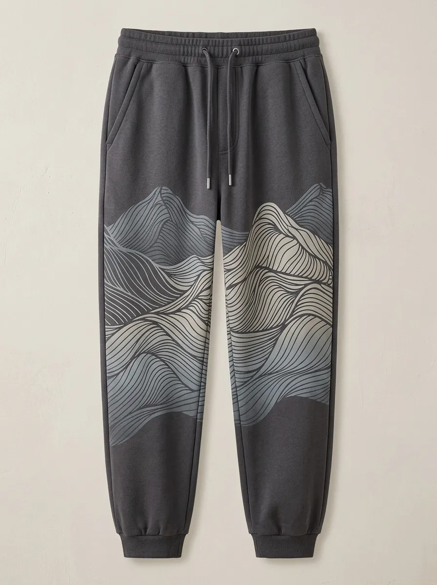 Unisex Minimal Mountain Line Joggers