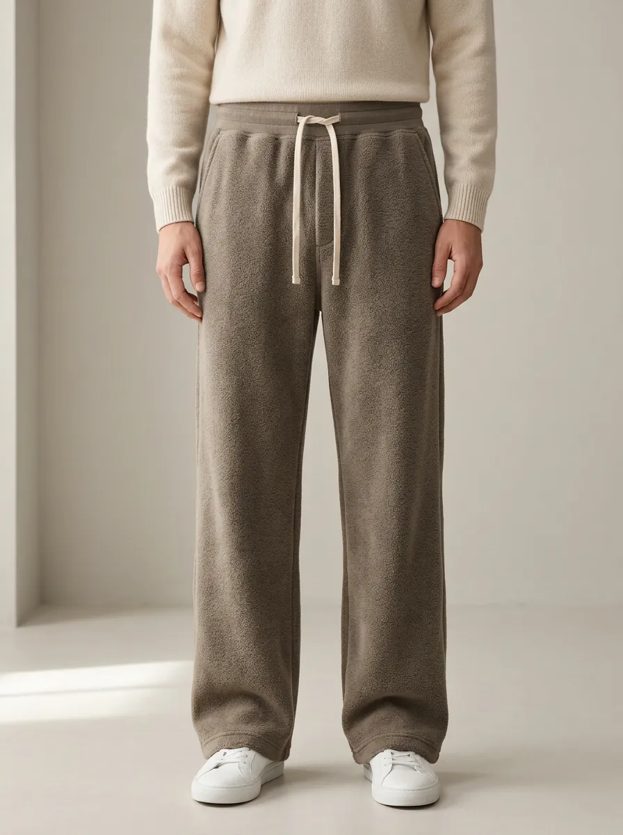 Unisex Fleece Fluid Wide-Leg Track Pants