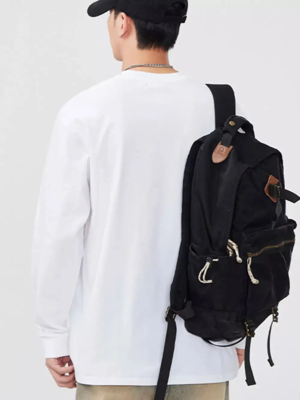 Cotton-Blend Round-Neck Long-Sleeve T-Shirt