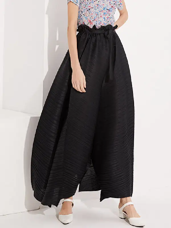 Women's Wide Leg Loose Fit Pleated Pants