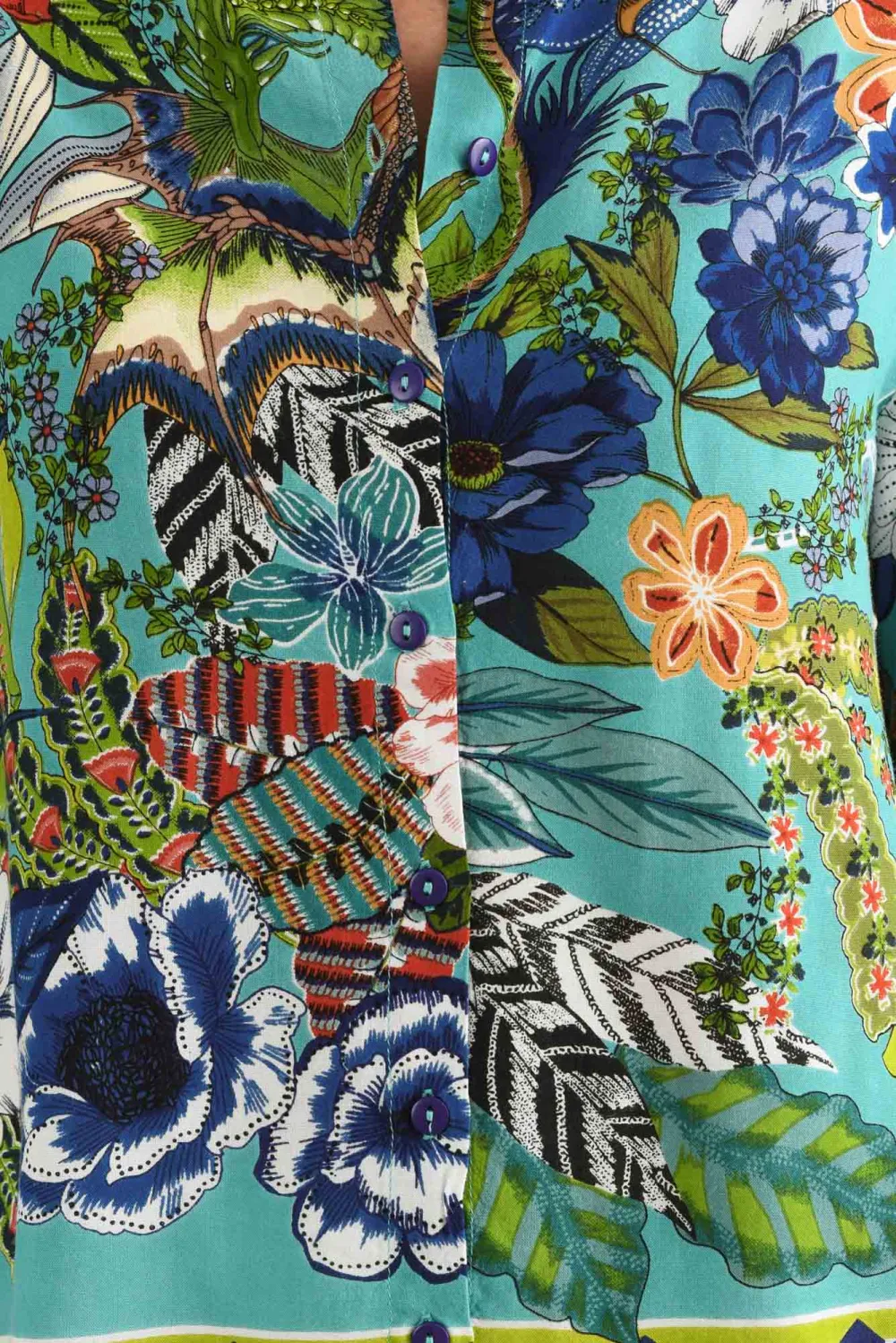 Rayon Floral Relaxed Fit Draped Fit Top