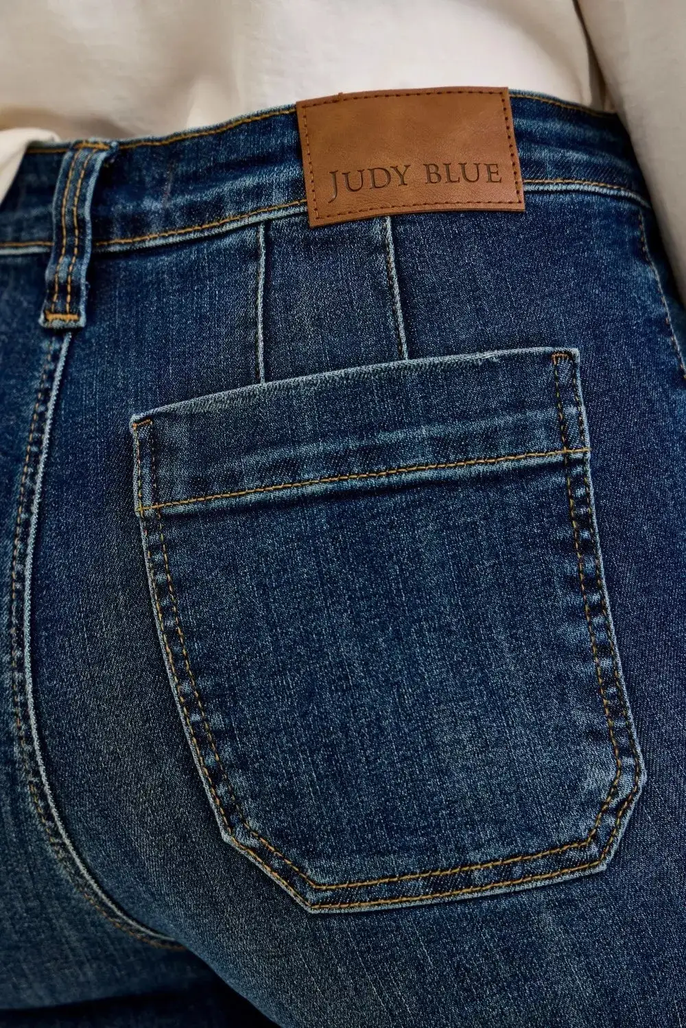 Denim Patchwork High Rise Cropped Jeans